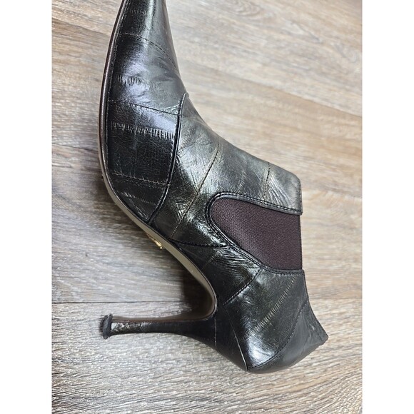 Dolce & Gabbana Bootie Boot Bordeaux Eel Leather Pointed Italy 36.5 US 6.5 - Picture 3 of 16